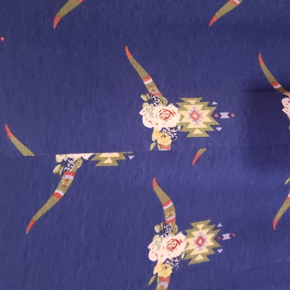 Southern Stitch 3/4 Sleeved Dress Crew Neck Blue with Indian/Aztec Material - Picture 4 of 8